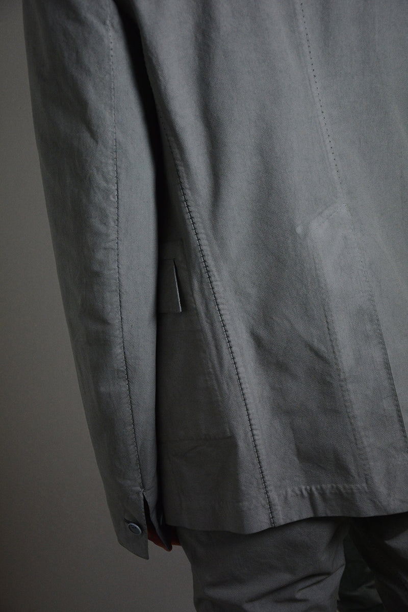 OBJECT DYED UNLINED, VISIBLE MELTLOCK, 1 BUTTON JACKET