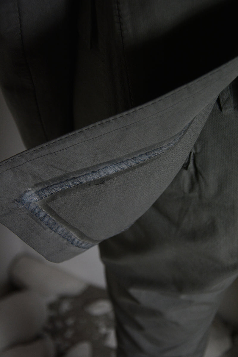 OBJECT DYED UNLINED, VISIBLE MELTLOCK, 1 BUTTON JACKET