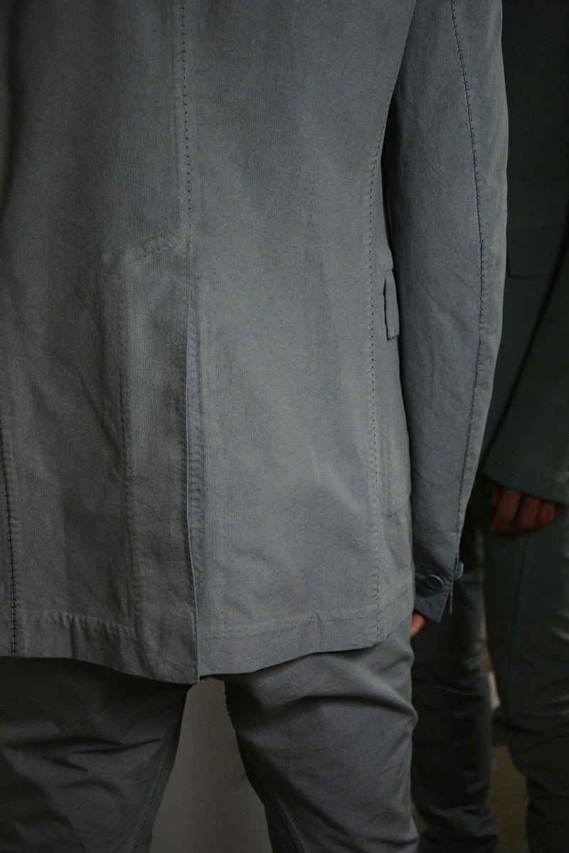 OBJECT DYED UNLINED, VISIBLE MELTLOCK, 1 BUTTON JACKET