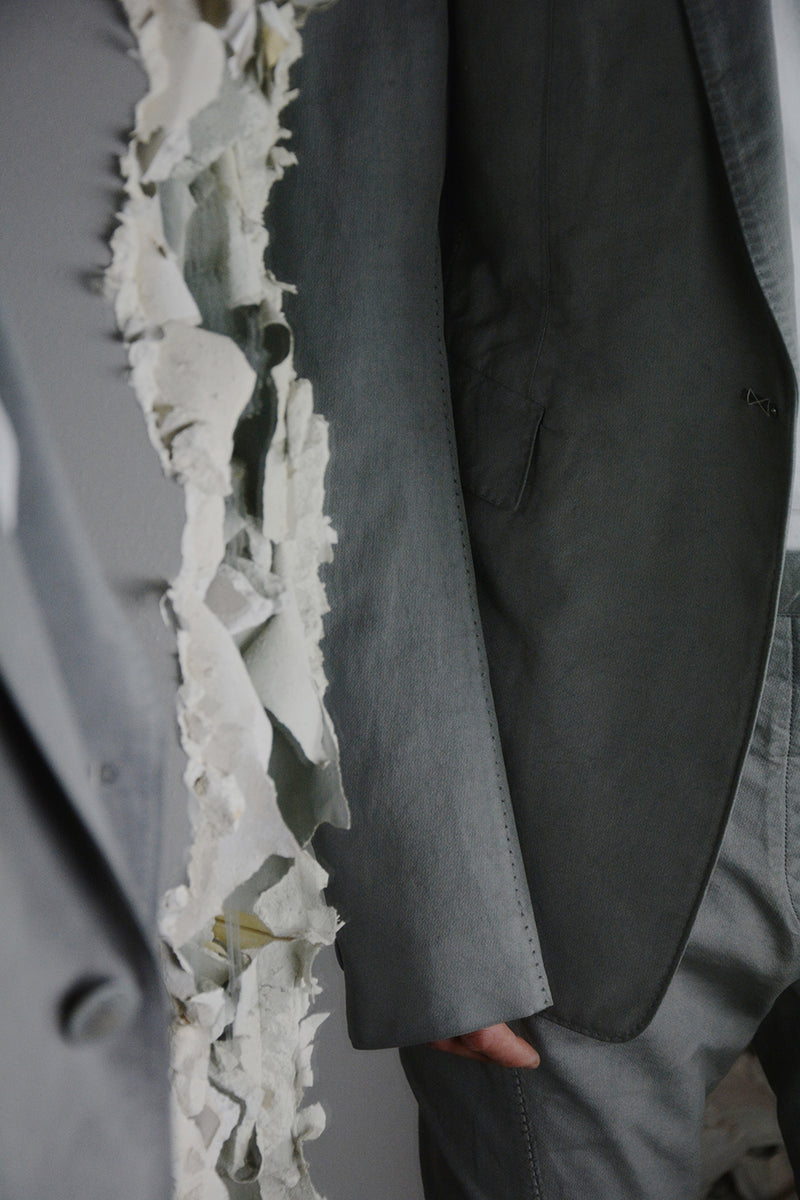 OBJECT DYED UNLINED, VISIBLE MELTLOCK, 1 BUTTON JACKET