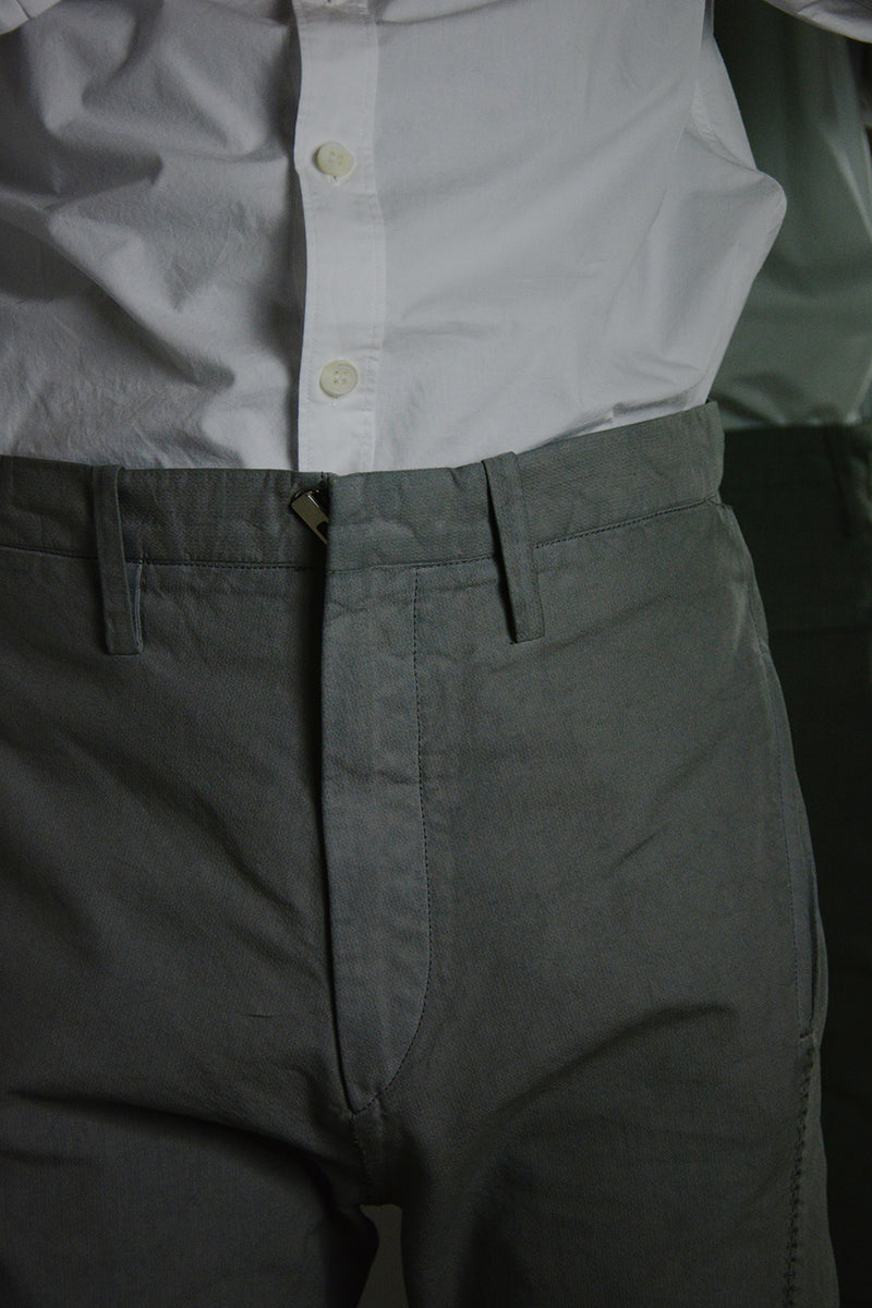 OBJECT DYED VISIBLE MELTLOCK FRONT-ZIP TROUSERS