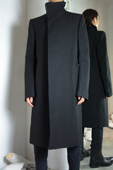 BACK RAGLAN HIGH NECK LINED COAT