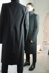 BACK RAGLAN HIGH NECK LINED COAT