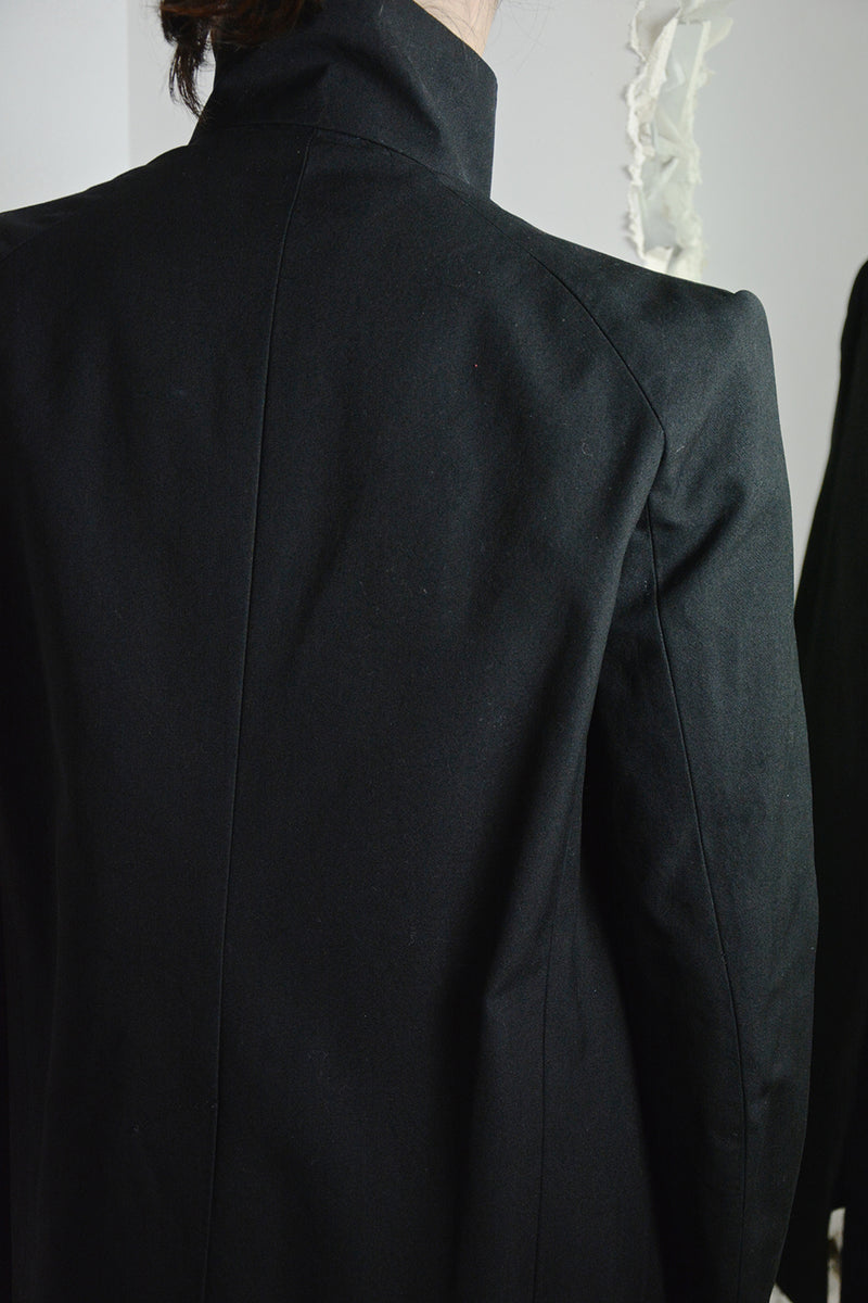 BACK RAGLAN HIGH NECK LINED COAT