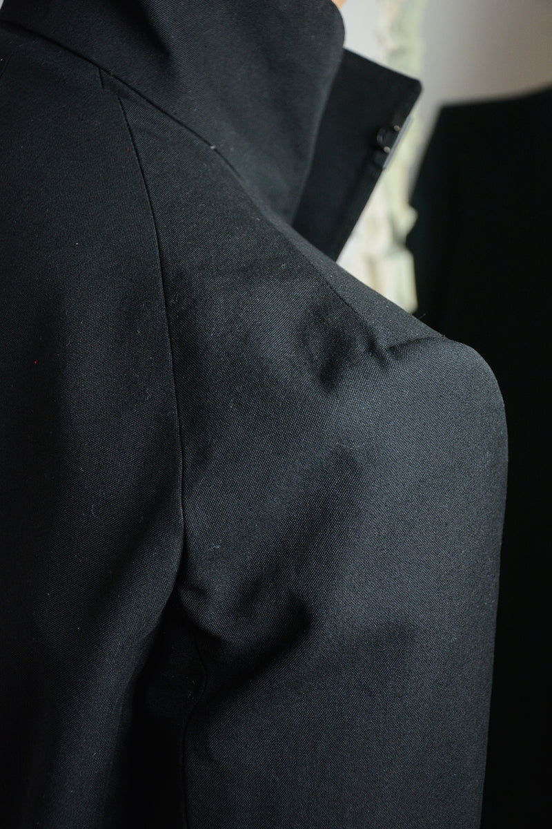 BACK RAGLAN HIGH NECK LINED COAT