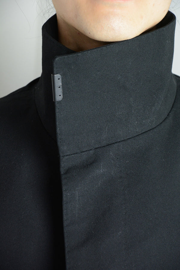 BACK RAGLAN HIGH NECK LINED COAT