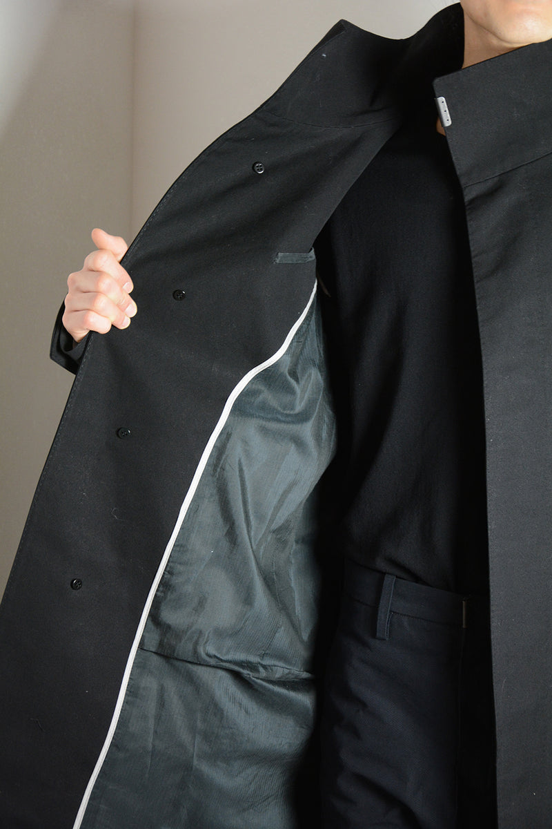 BACK RAGLAN HIGH NECK LINED COAT