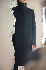 BACK RAGLAN HIGH NECK LINED COAT