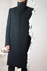 BACK RAGLAN HIGH NECK LINED COAT