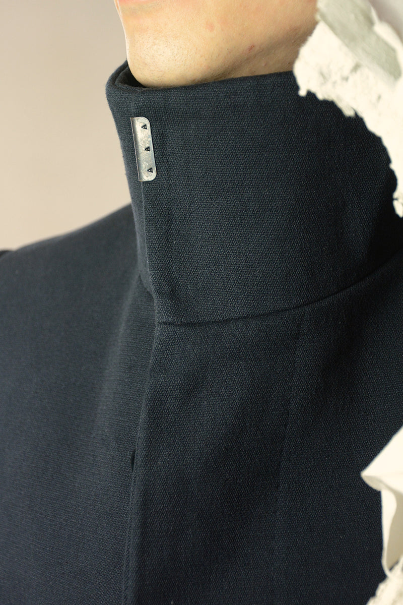 BACK RAGLAN HIGH NECK LINED COAT