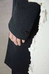 BACK RAGLAN HIGH NECK LINED COAT