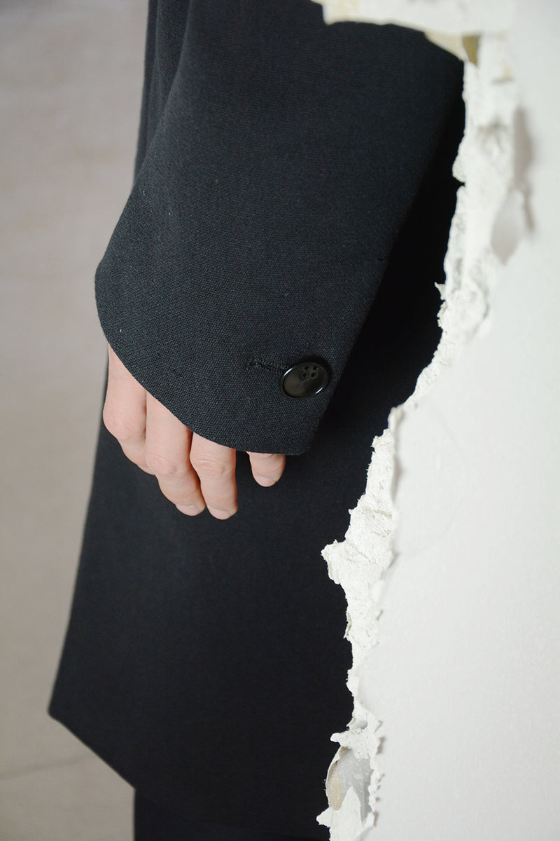BACK RAGLAN HIGH NECK LINED COAT