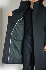 BACK RAGLAN HIGH NECK LINED COAT