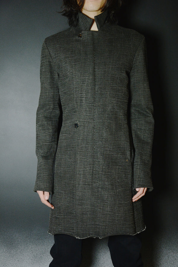 VERTICAL POCKETS FITTED LONG JACKET