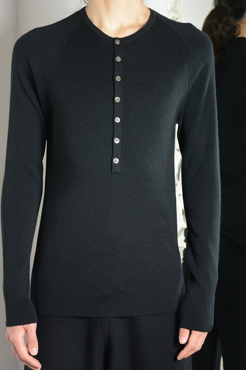 GRANDAD NECK THERMAL SWEATER