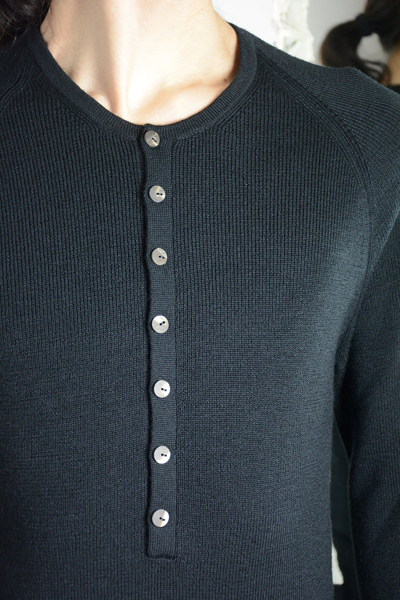GRANDAD NECK THERMAL SWEATER
