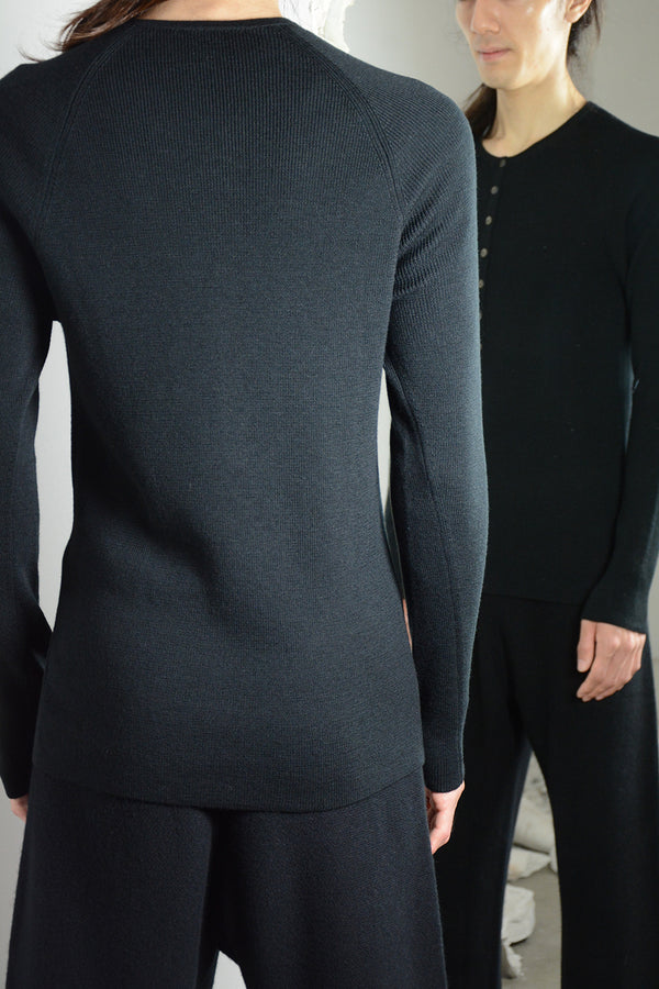 GRANDAD NECK THERMAL SWEATER
