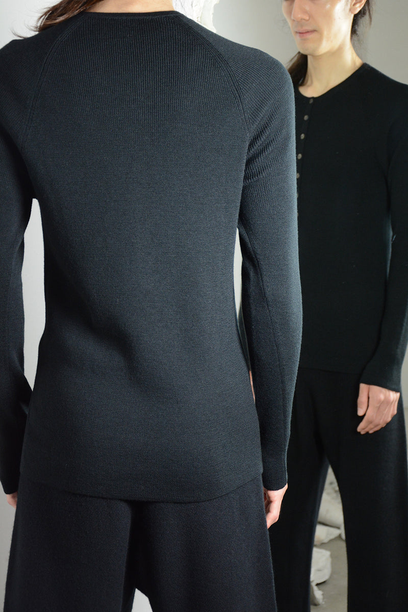 GRANDAD NECK THERMAL SWEATER
