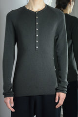 GRANDAD NECK THERMAL SWEATER