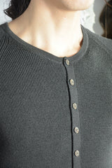 GRANDAD NECK THERMAL SWEATER