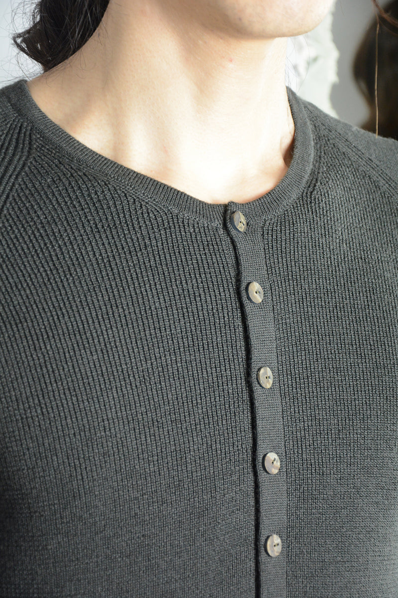 GRANDAD NECK THERMAL SWEATER