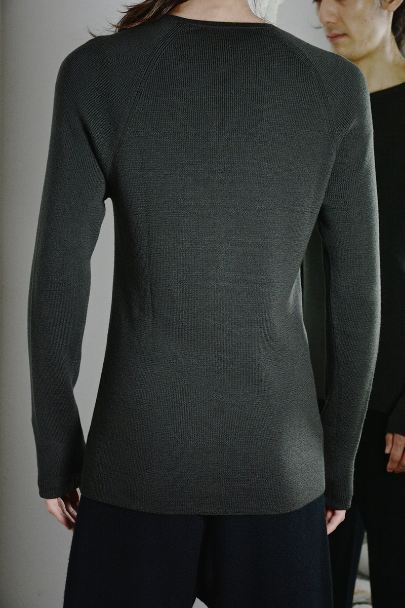 GRANDAD NECK THERMAL SWEATER