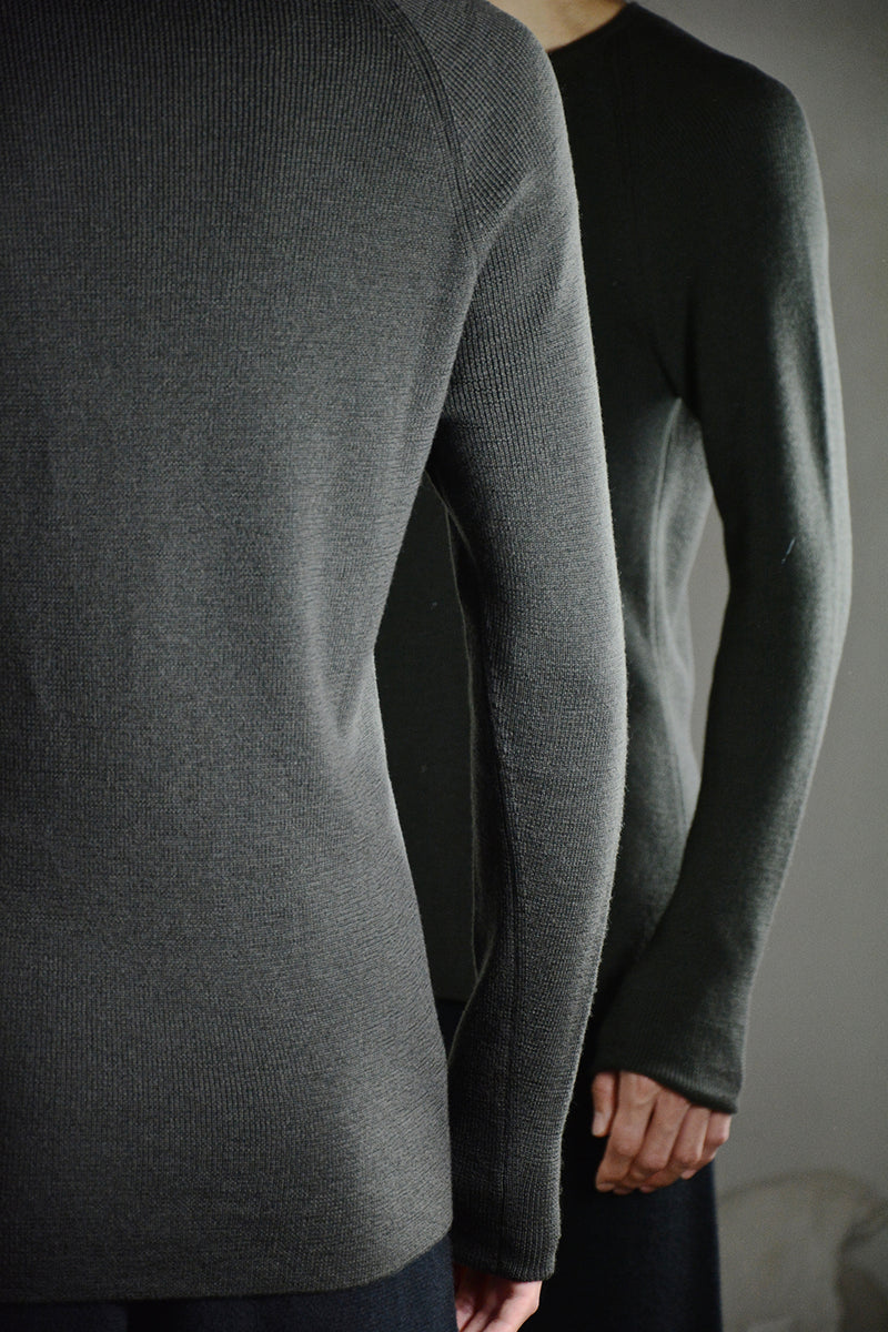 GRANDAD NECK THERMAL SWEATER