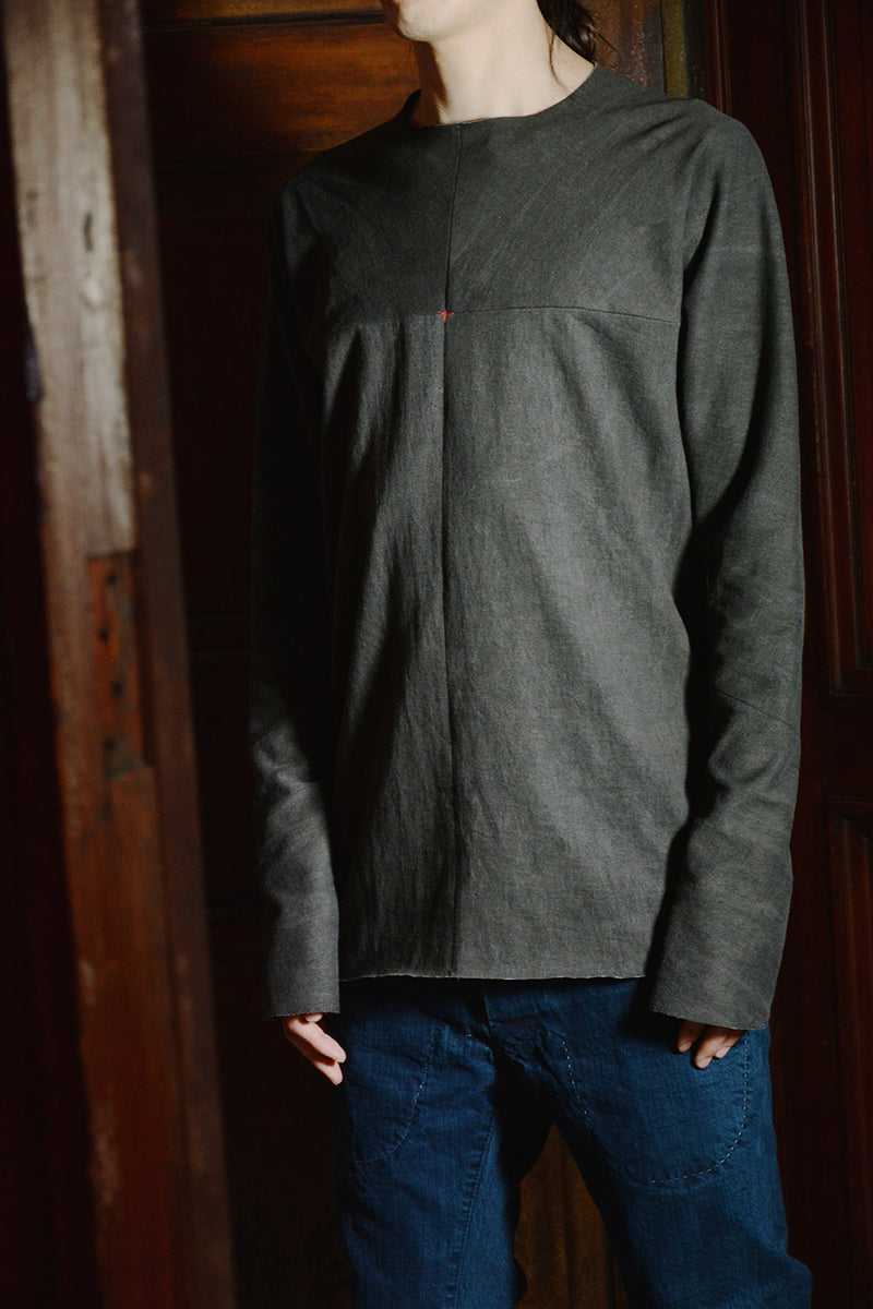 ONE-PIECE LONG SLEEVE T-SHIRT / CARBON