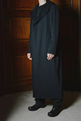LONG HOODED CARDIGAN W/SLIT POCKET