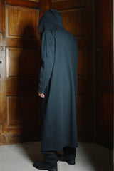 LONG HOODED CARDIGAN W/SLIT POCKET