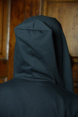 LONG HOODED CARDIGAN W/SLIT POCKET