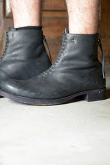 SHORT BACK ZIPPER BOOT W/MULTIPLE SILVER STAPE