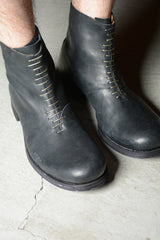 SHORT BACK ZIPPER BOOT W/MULTIPLE SILVER STAPE