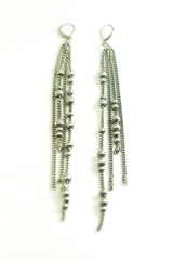 FINE PEARLS MULTI CHAINS EARRINGS