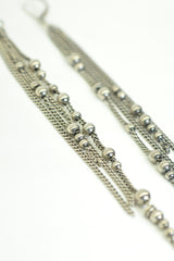 FINE PEARLS MULTI CHAINS EARRINGS