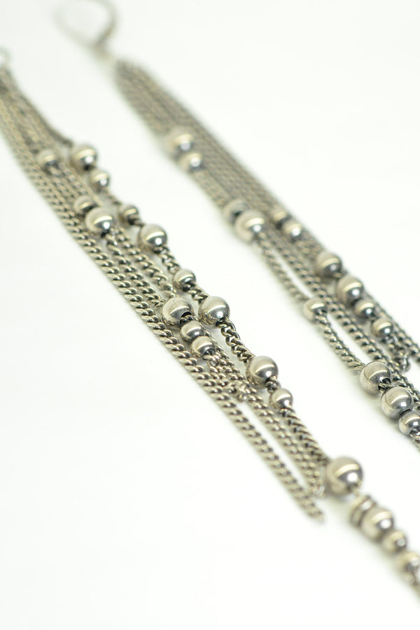 FINE PEARLS MULTI CHAINS EARRINGS