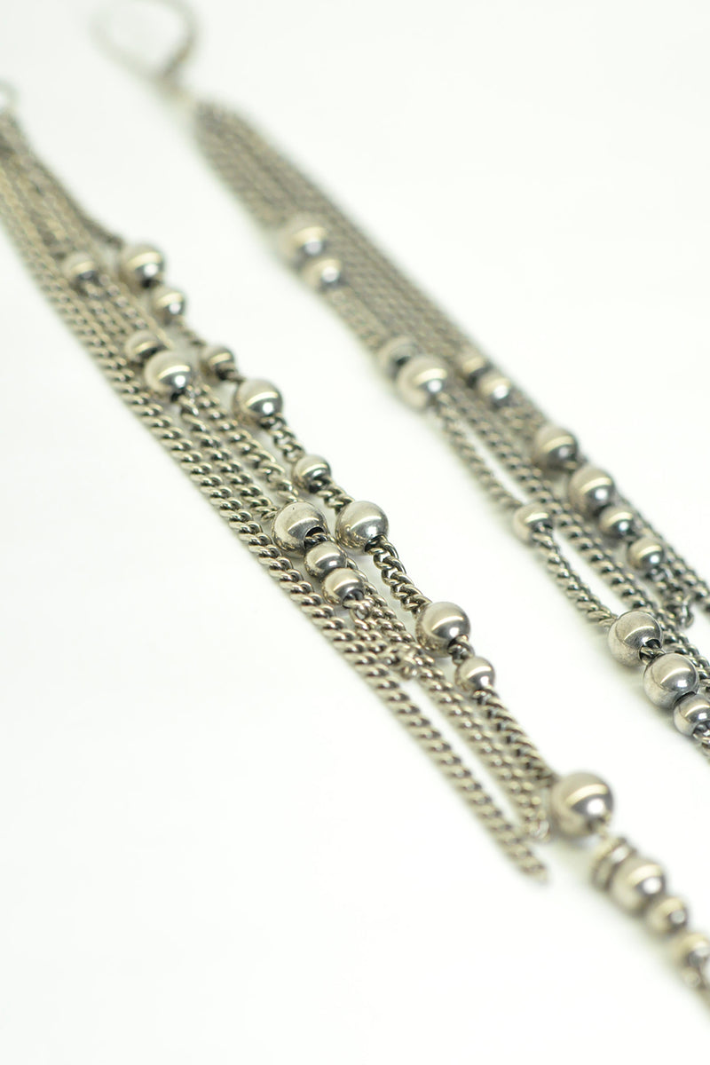 FINE PEARLS MULTI CHAINS EARRINGS