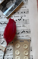 VINTAGE FEATHER FLOWER PIN