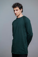 RAGLAN LONG SLEEVE MEDIUM FIT T-SHIRT- FOREST GREEN
