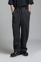 LINEN WOOL BAGGY PANTS
