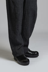 LINEN WOOL BAGGY PANTS