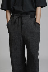 LINEN WOOL BAGGY PANTS