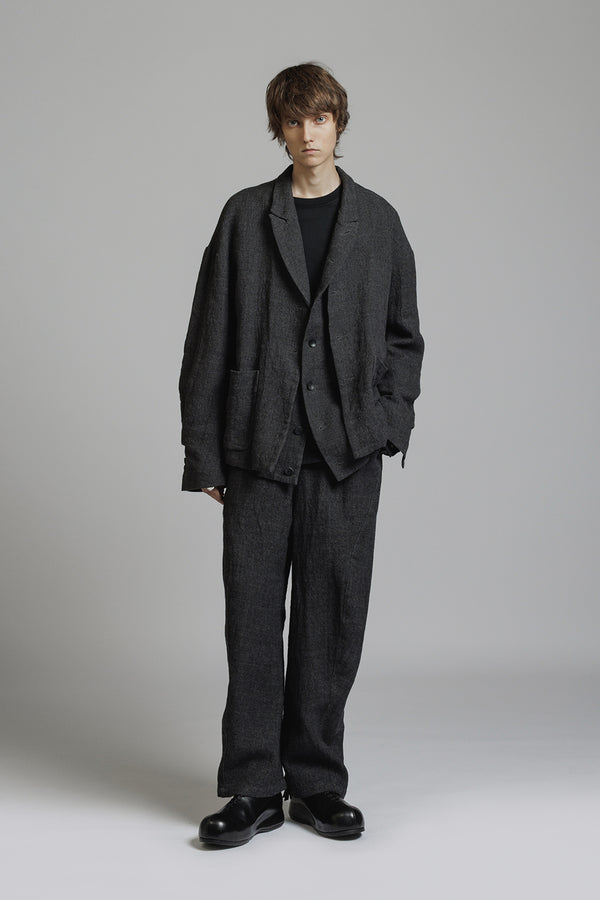 LINEN WOOL LAYERD JACKET