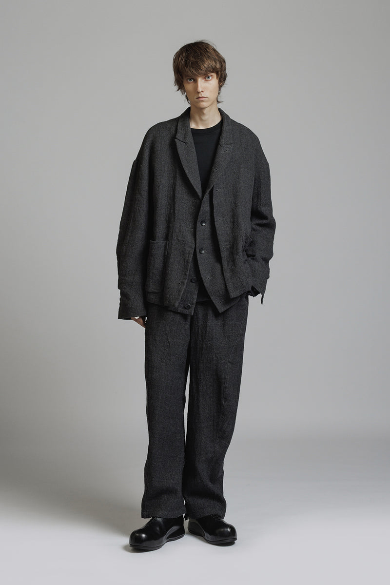 LINEN WOOL LAYERD JACKET