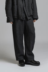 LINEN WOOL BAGGY PANTS