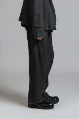 LINEN WOOL BAGGY PANTS