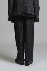 LINEN WOOL BAGGY PANTS