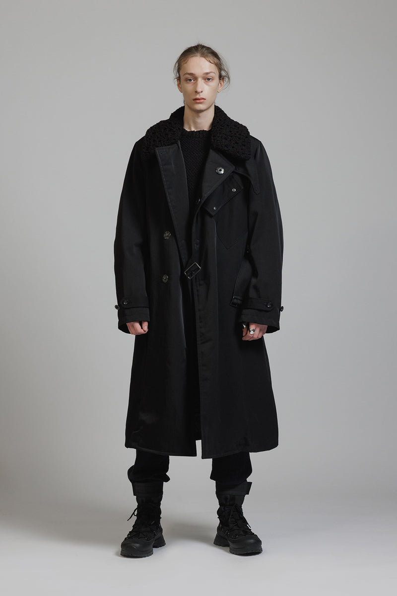 NYLON WOOL TWILL COAT