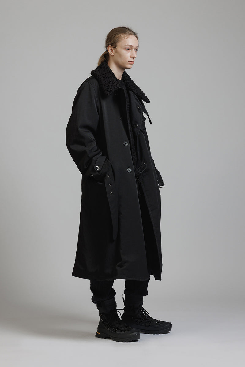 NYLON WOOL TWILL COAT