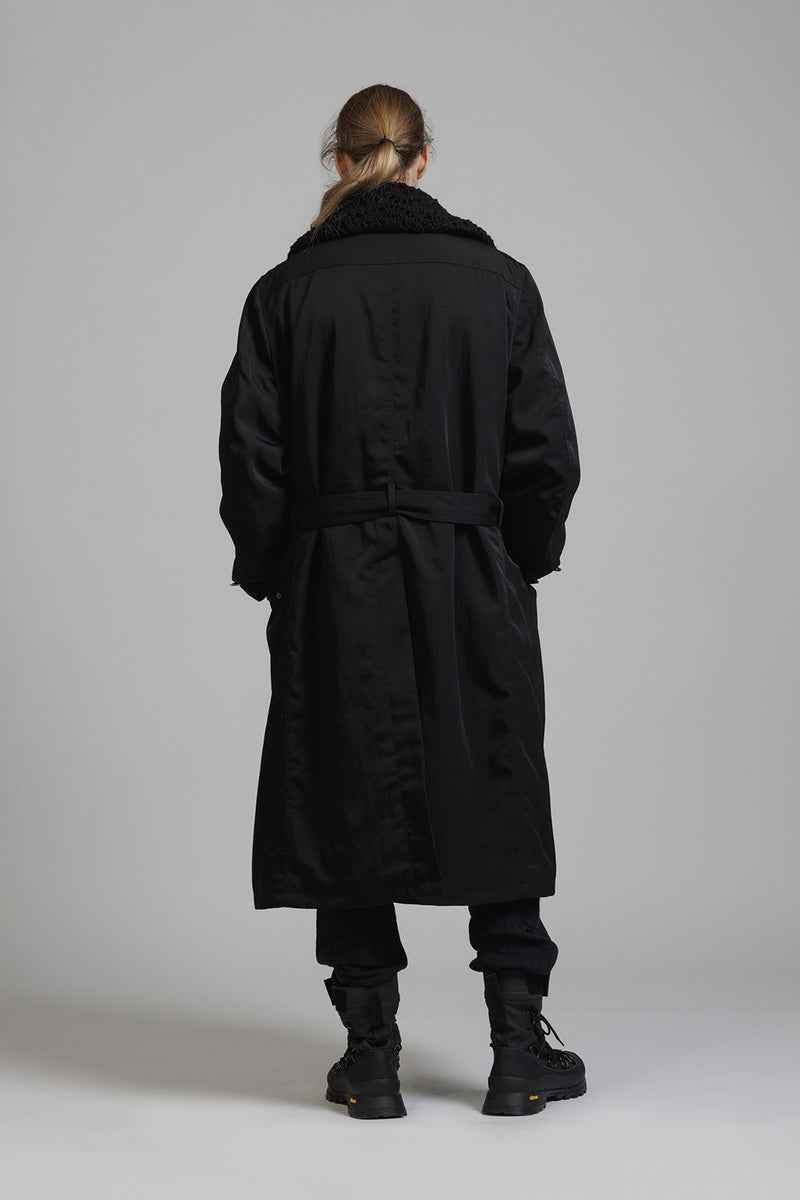 NYLON WOOL TWILL COAT